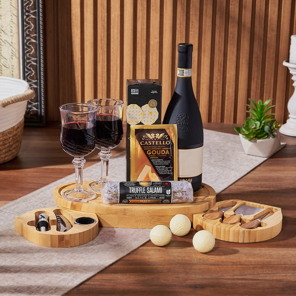 Golf Pro Gourmet Wine Gift Set – how the gift is presented