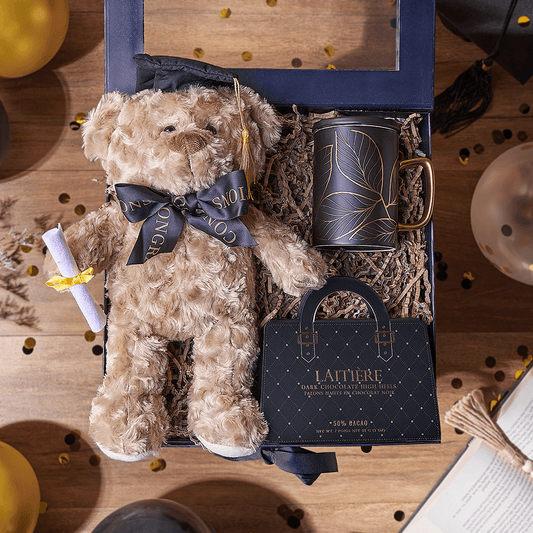 Graduation Bear Gift Box, chocolate gift, chocolate, graduation gift, graduation, Connecticut delivery