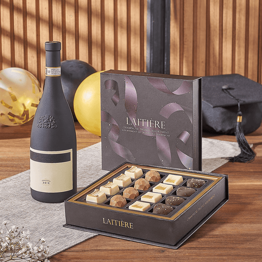 Graduation Wine & Truffle Gift, graduation gift, graduation, wine gift, wine, chocolate gift, chocolate, Connecticut delivery