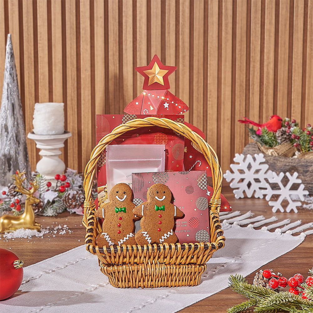 Christmas Chocolates and Cookies Basket – how the gift is presented