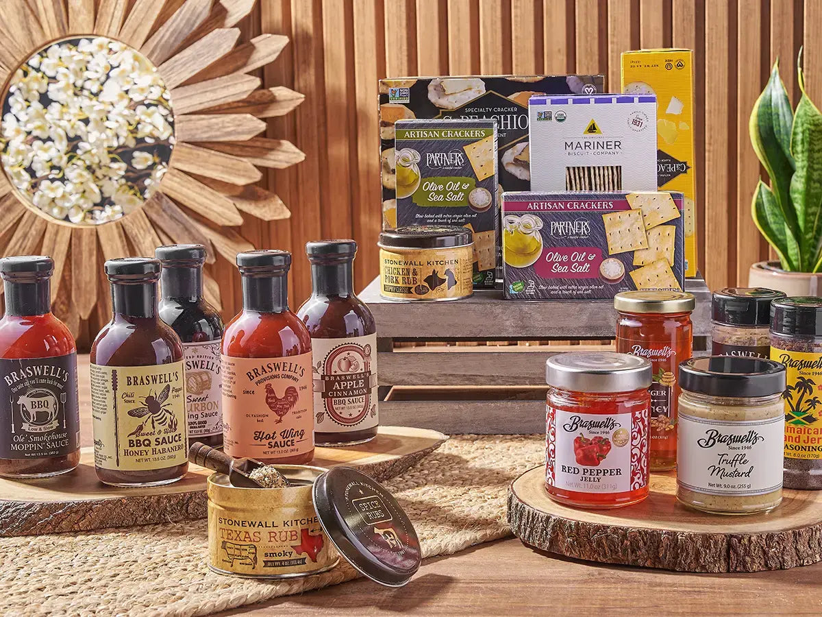 Gourmet foods chocolates and wine selected for Connecticut Baskets gift baskets