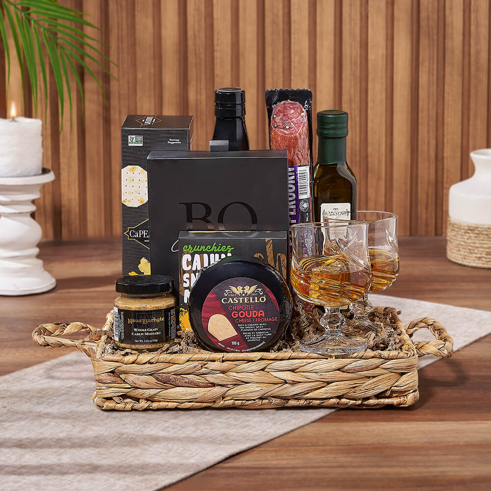 Like A Boss Liquor Gift Set that is laden with specialty products that are handcrafted for the ultimate boss in your life from Connecticut Baskets - Connecticut Delivery