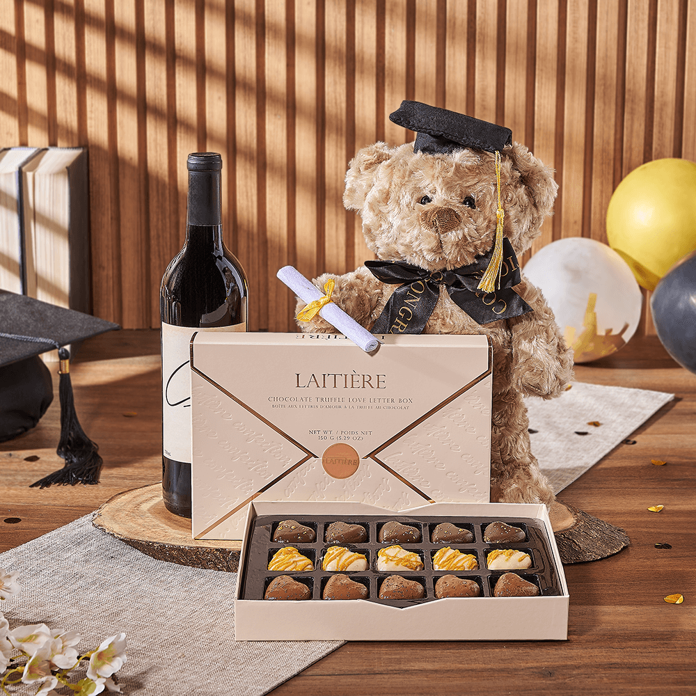 Love Letter to Graduation Gift, graduation gift, graduation, wine gift, wine, chocolate gift, chocolate, Connecticut delivery