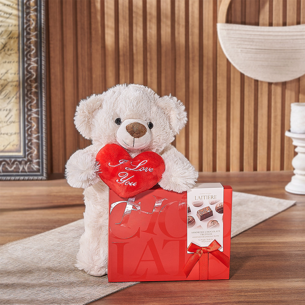 Maryvale Bear & Truffle Gift from Connecticut Baskets - Sweets Gift Set - Connecticut Delivery