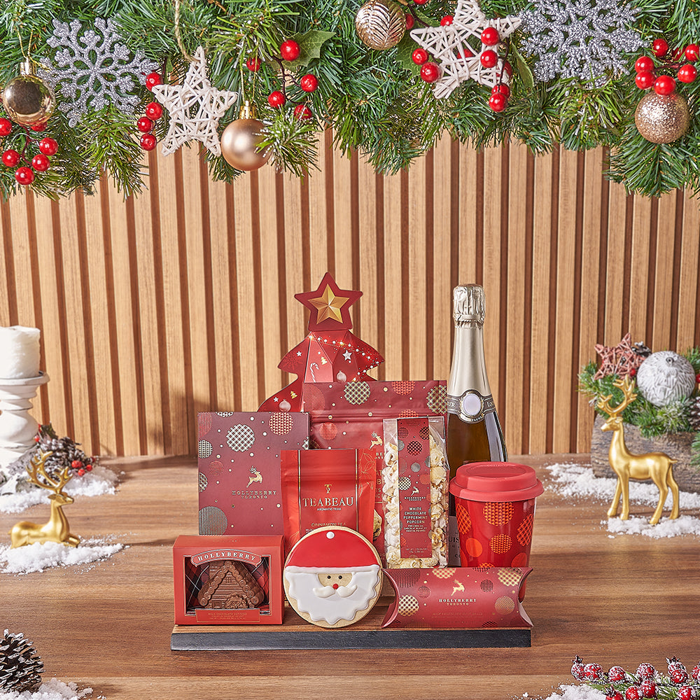 Christmas Sparkling Wine Treats Gift – how the gift is presented