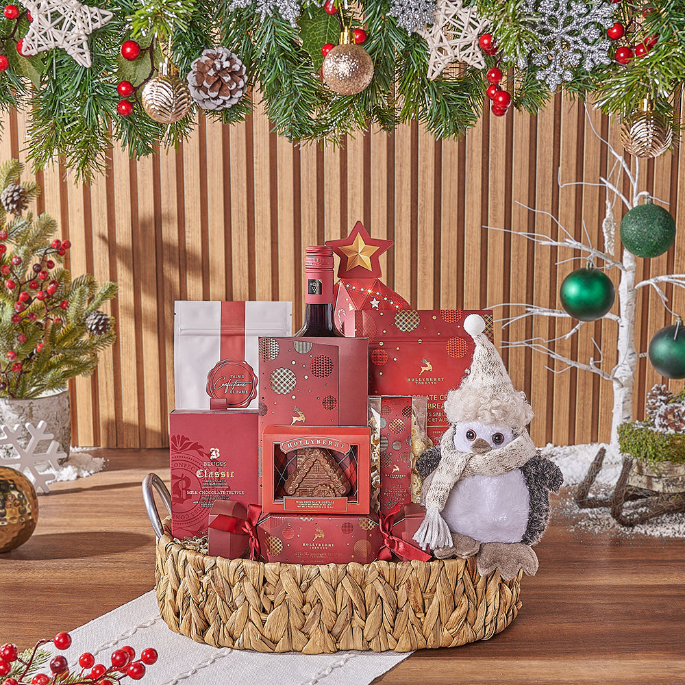 Holiday Wine and Chocolate Treats – how the gift is presented