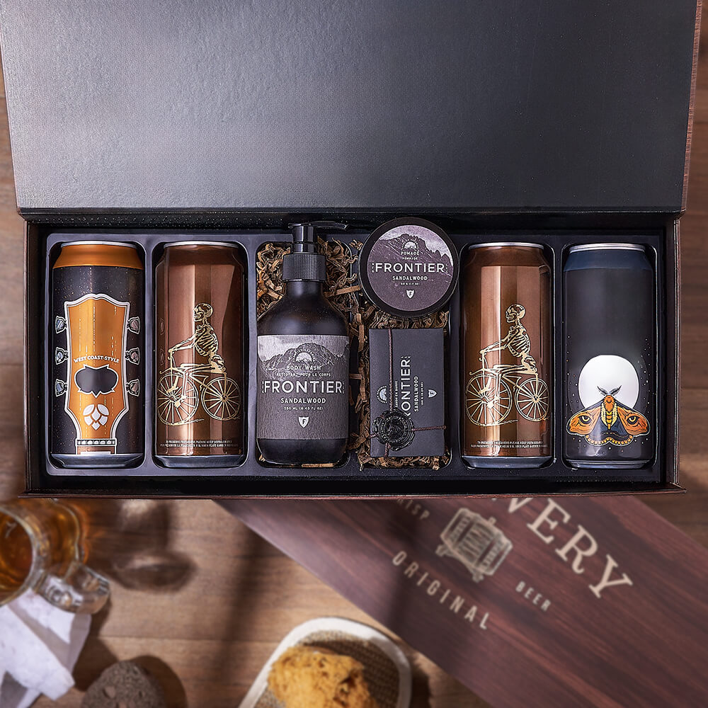 Craft Beer and Grooming Gift Basket – how the gift is presented