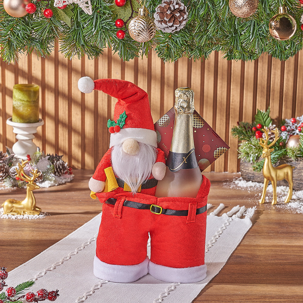 Sparkling Wine Santa Gift – how the gift is presented
