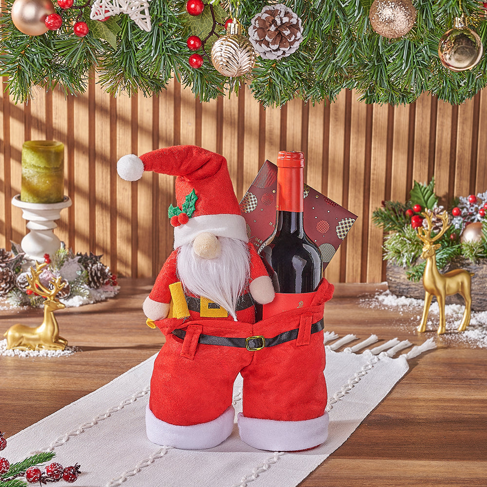 Santa Claus Plush and Wine Gift – how the gift is presented