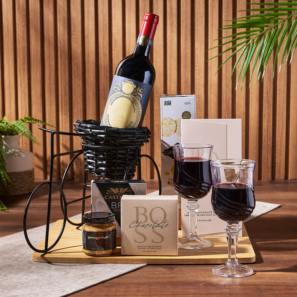 Sensational Wine & Treats for Two Gift from Connecticut Baskets - Wine Gift Set - Connecticut Delivery.