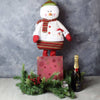 Snowman & Gourmet Chocolates with Champagne Gift Set from Connecticut Baskets - Champagne Gift Basket - Connecticut Delivery