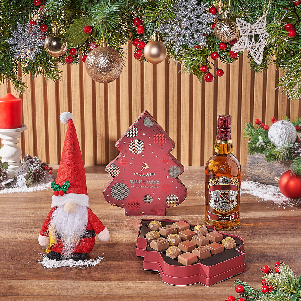Whiskey Christmas Tree Gift Set – how the gift is presented
