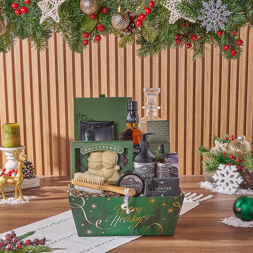 Holiday Whiskey Market Tray – how the gift is presented