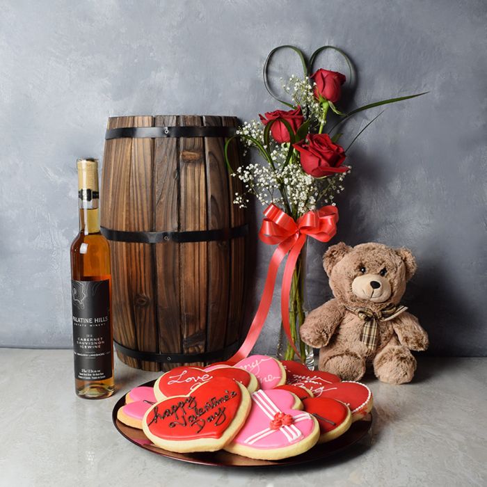 Swansea Valentine’s Day Basket from Connecticut Baskets - Wine Gift Set - Connecticut Delivery