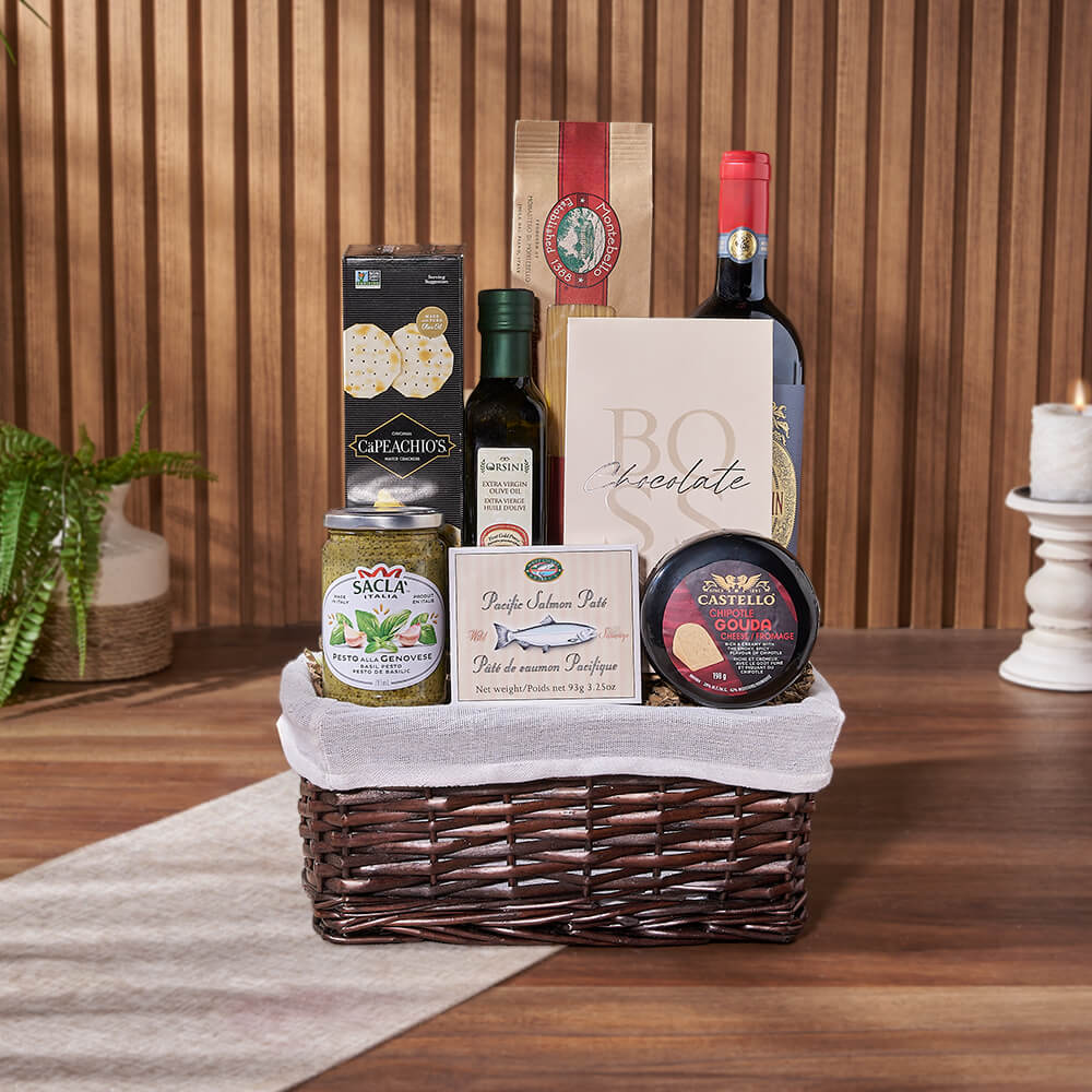 Taste of Indulgence Cheese & Wine Gift Set, wine gift, wine, cheese gift, cheese, seafood gift, seafood, Connecticut delivery