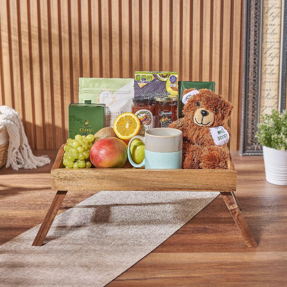 Get Well Green Snack Basket – how the gift is presented