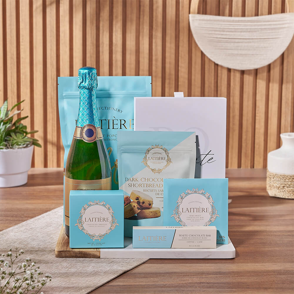 Chocolate with Sparkling Wine Gift – how the gift is presented