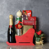 Treats & Champagne Sleigh Basket - Holiday Gift Basket - Connecticut Baskets - Connecticut Delivery