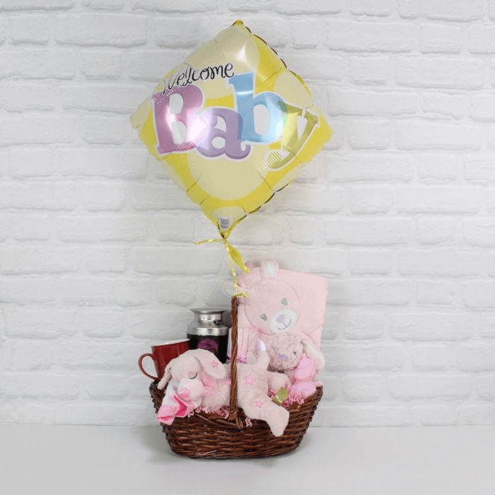 Welcome Newborn Baby Girl Gift Basket from Connecticut Baskets - Baby Gift Set - Connecticut Delivery.