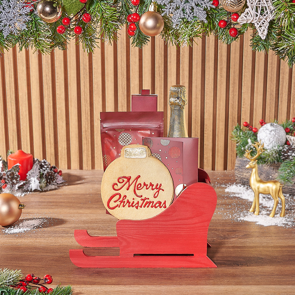Sparkling Wine and Christmas Treats – how the gift is presented