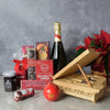 Yuletide Champagne & Snack Basket from  Connecticut Baskets - Connecticut Delivery