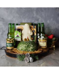 Deluxe Holiday Beer & Cheese Ball Gift Basket