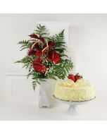 Warm Thoughts Flowers & Cake Gift